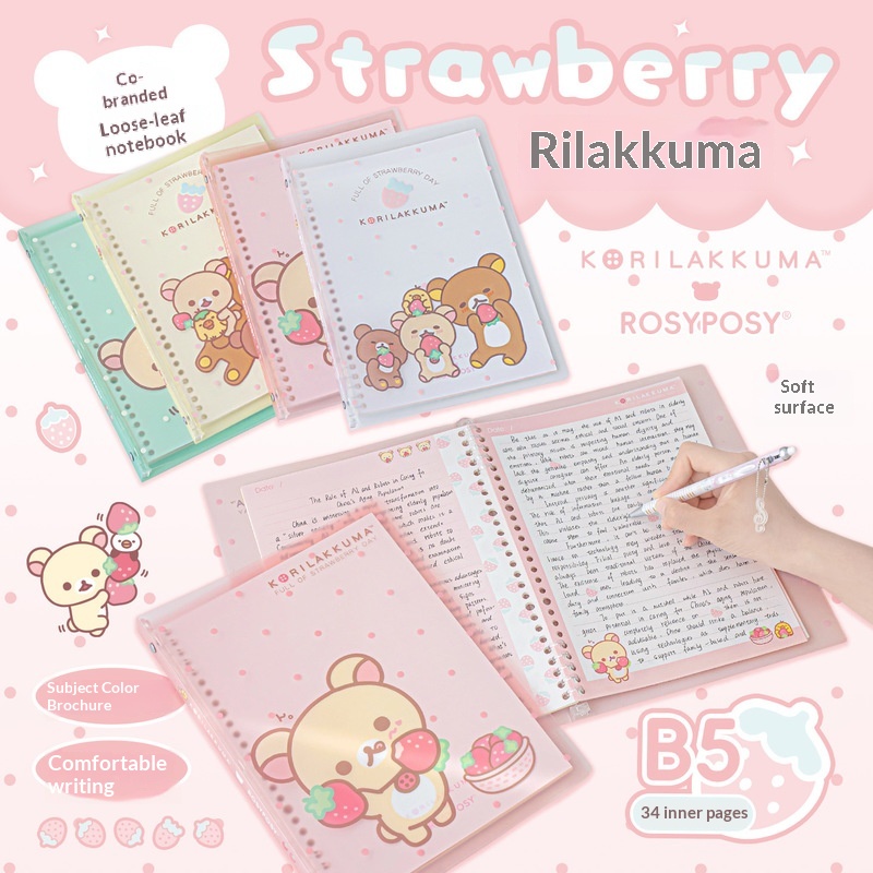 Graph Paper Pad - Rosyposy Korilakkuma Strawberry B5 Carnet à