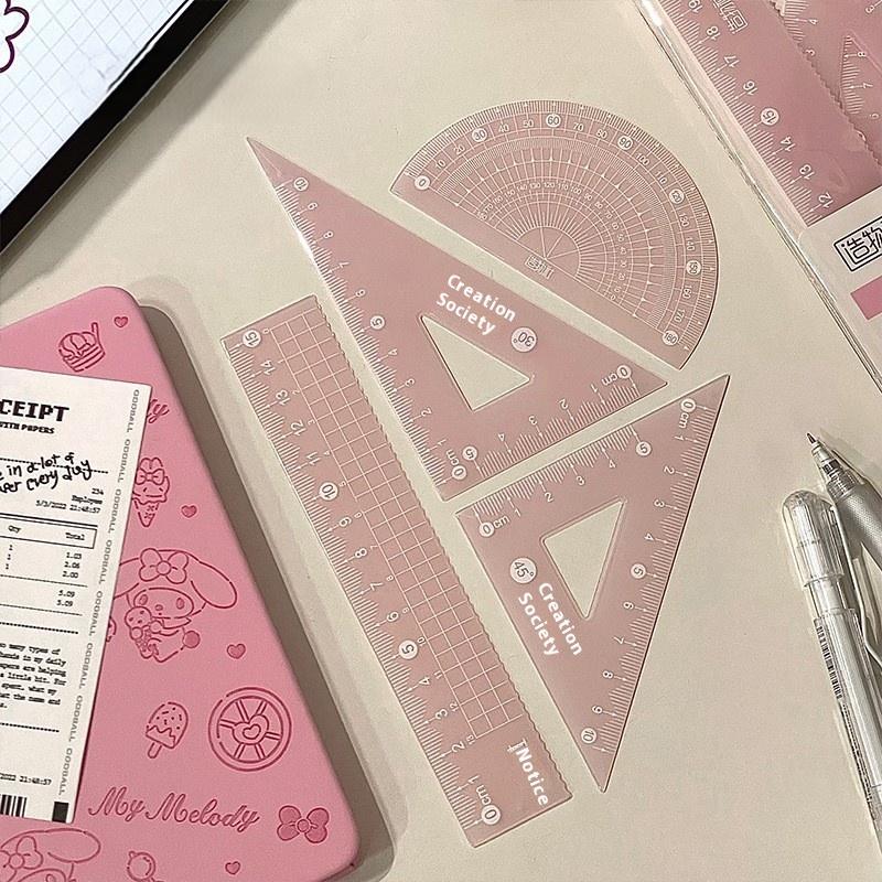 Lot de 4 règles transparentes  - Ruler Set Transparent avis et prix